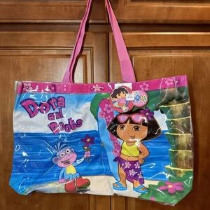 NWT Dora Explorer & Boots Clear PVC Plastic Tote bag Purse Beach New DEADSTOCK